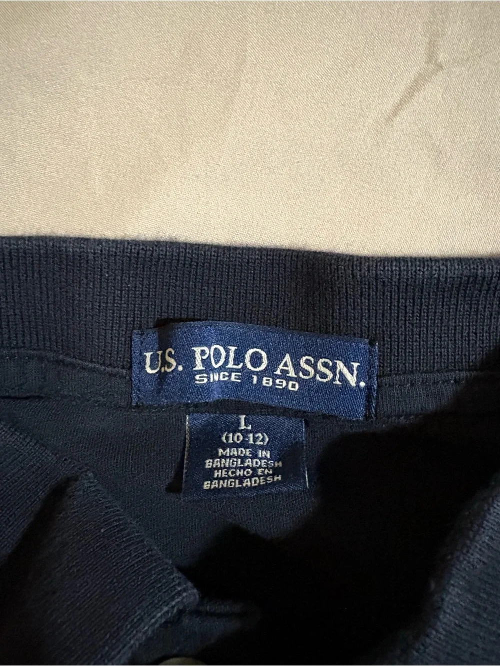 U.S. Polo Assn. Boys Black Polo Shirt Embroidered Logo Size L 10/12